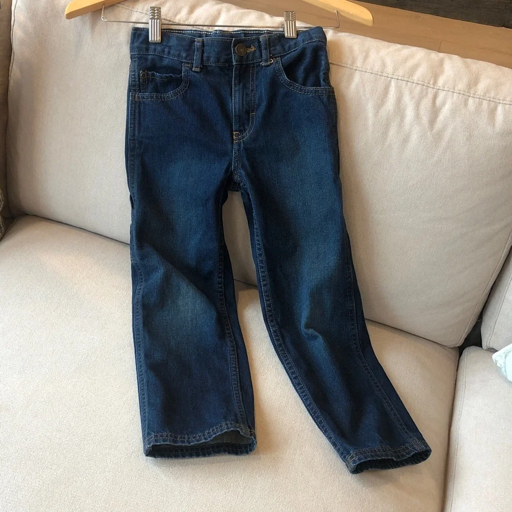 Boys Carter’s Iconic Denim Carpenter Jeans Pants Indigo Wash Adjustable